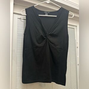 August Silk Black Twist-Front Tank Top